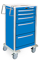 Five Drawer XTall Aluminum Crash Cart